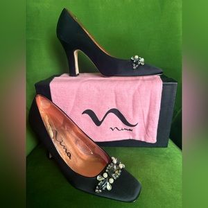 Nina Black Misha Pumps with crystals